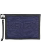 Kenzo Embossed Logo Clutch - Blue