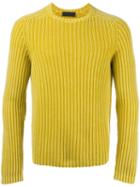 Iris Von Arnim Ribbed Jumper, Men's, Size: Large, Yellow/orange, Cashmere