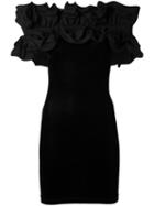Y / Project - Ruffled Off-the-shoulder Dress - Women - Cotton/polyester/spandex/elastane - 36, Black, Cotton/polyester/spandex/elastane