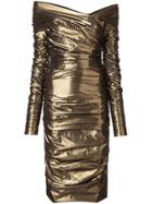 Dolce & Gabbana Draped Midi Dress - Gold