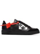 Off-white Carryover Low-top Leather And Suede Sneakers - Black