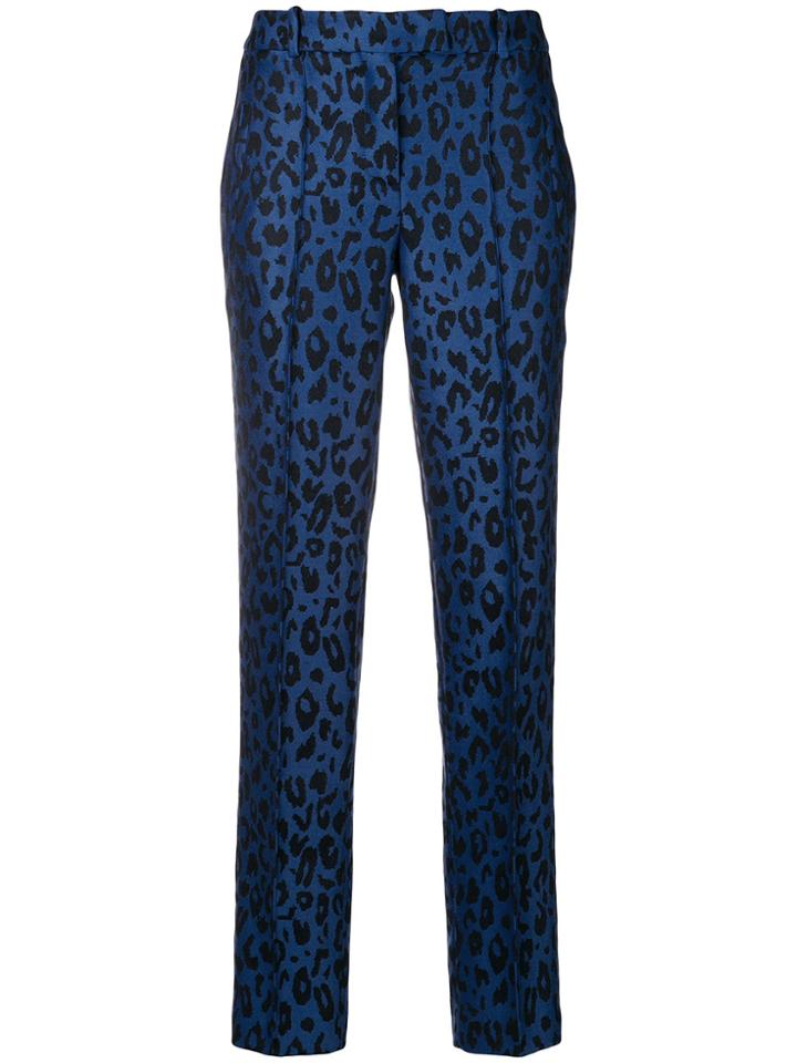 Ermanno Scervino Animal Print Slim Trousers - Blue