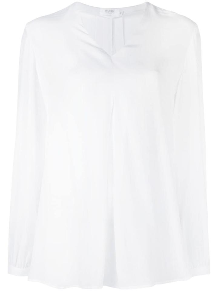 Barba V-neck Blouse - White