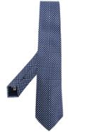 Giorgio Armani Geometric Embroidered Tie - Blue