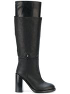 Mm6 Maison Margiela Double Layered Boots - Black