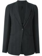 Brunello Cucinelli One Button Blazer, Women's, Size: 40, Grey, Silk/polyester/spandex/elastane/polyimide