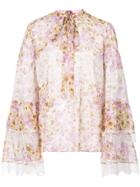 Giambattista Valli Floral Print Blouse - Pink & Purple