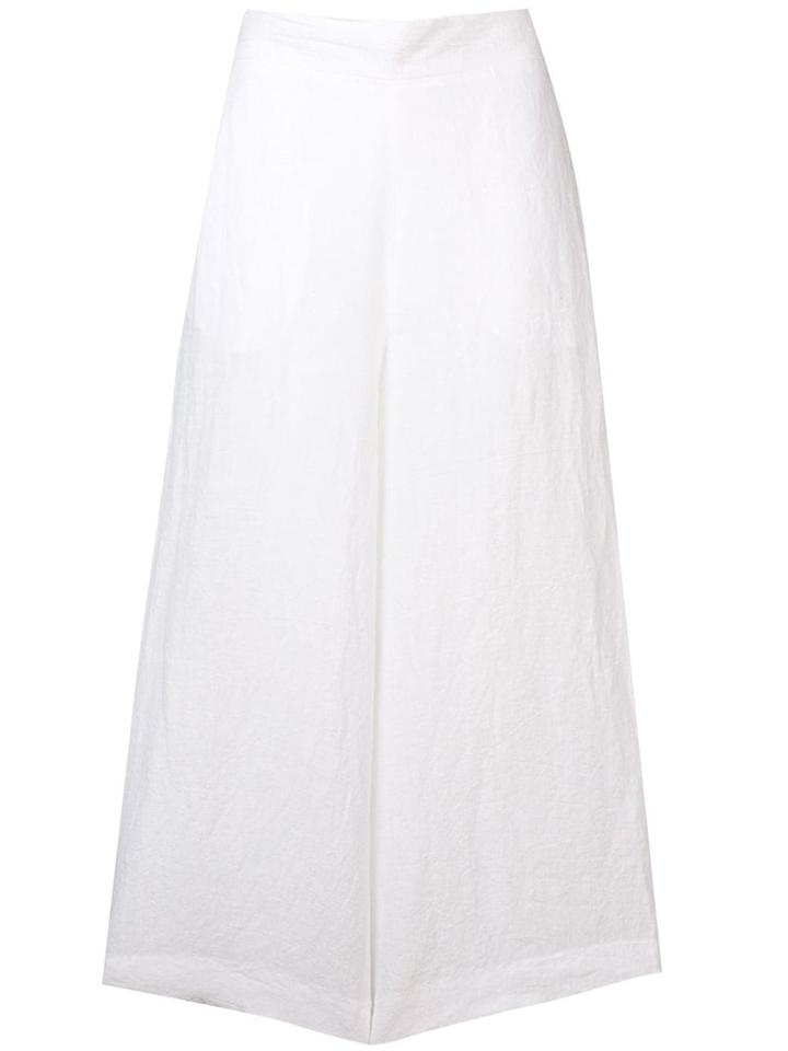 Stefano Mortari Cropped Wide Leg Trousers - White