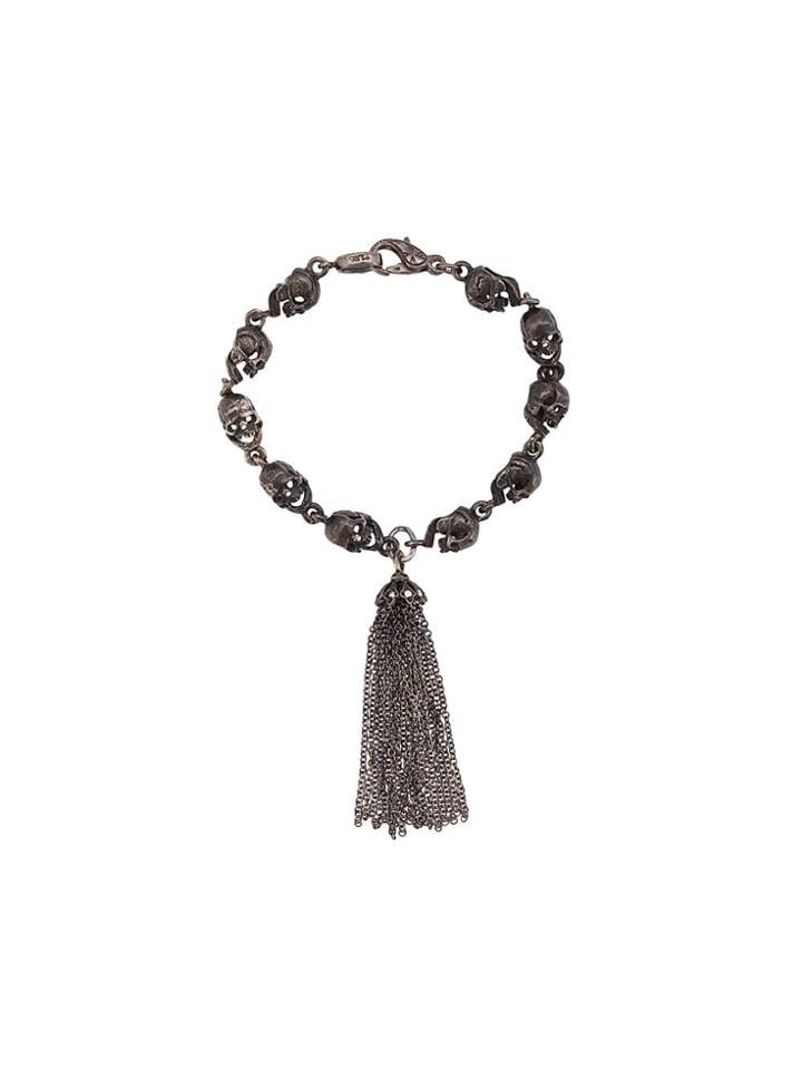 Loree Rodkin Skull And Tassel Bracelet - Black