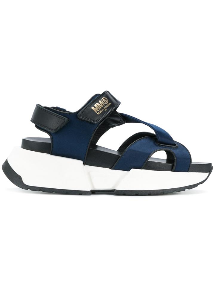 Mm6 Maison Margiela Crossover Platform Sandals - Blue