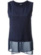 Armani Jeans Sleeveless Top, Women's, Size: 40, Blue, Viscose/silk