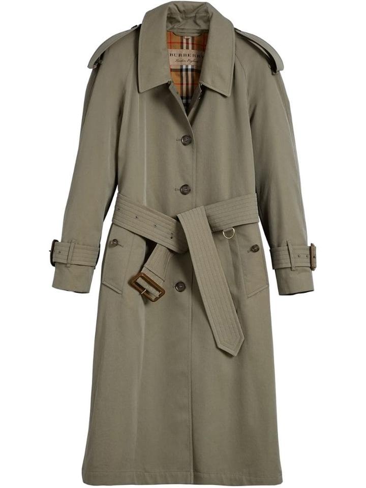 Burberry Side-slit Tropical Garbadine Trench Coat - Green