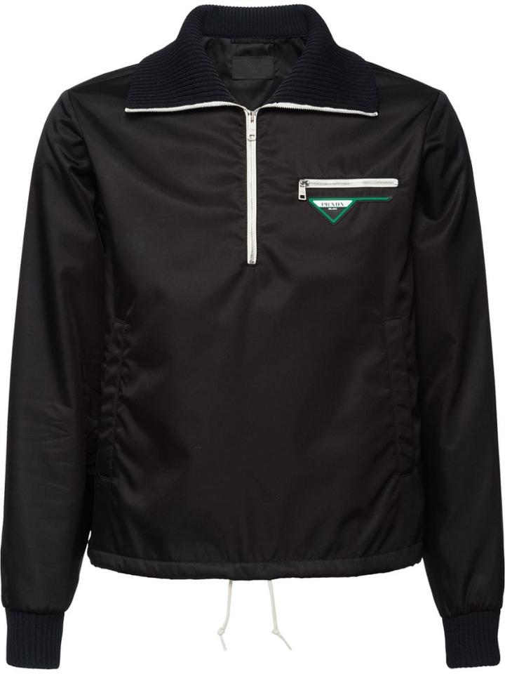 Prada Gabardine Wind Breaker Jacket - Black
