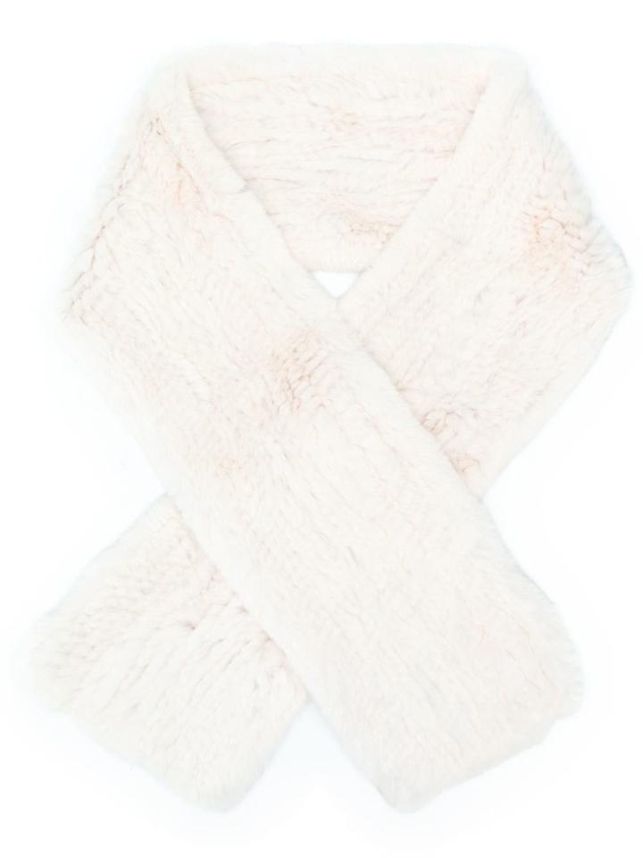 Yves Salomon Rabbit Fur Scarf - Pink & Purple