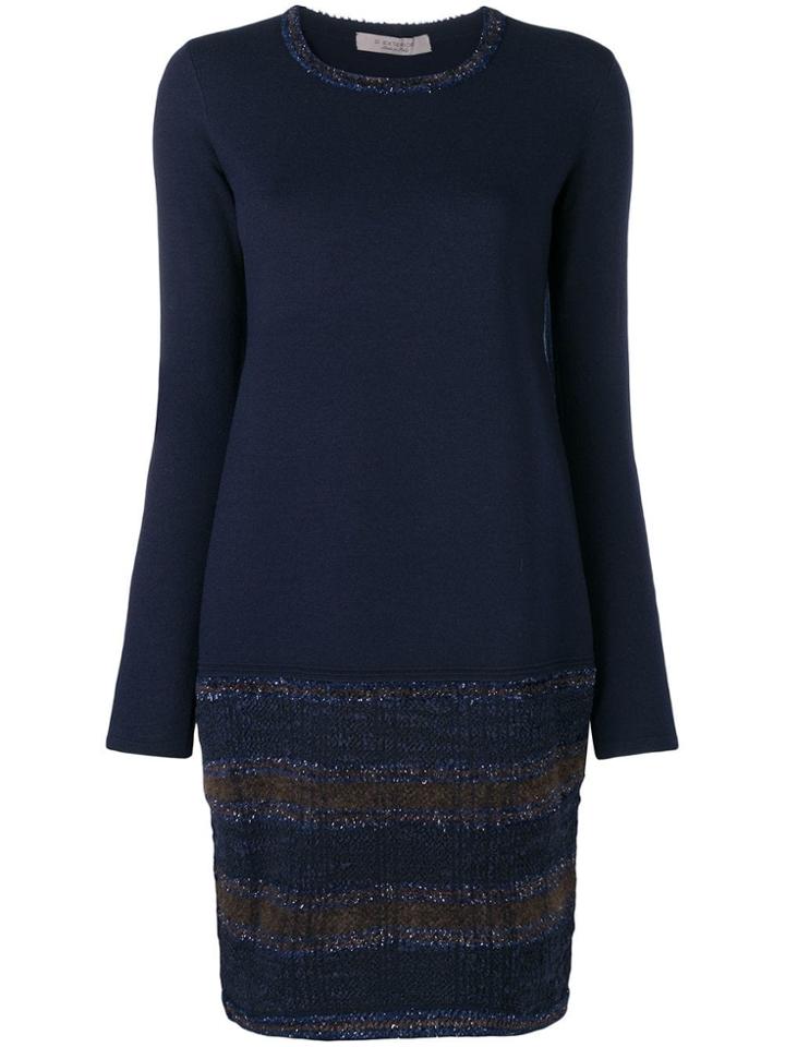 D.exterior Glittered Trim Sweater Dress - Blue