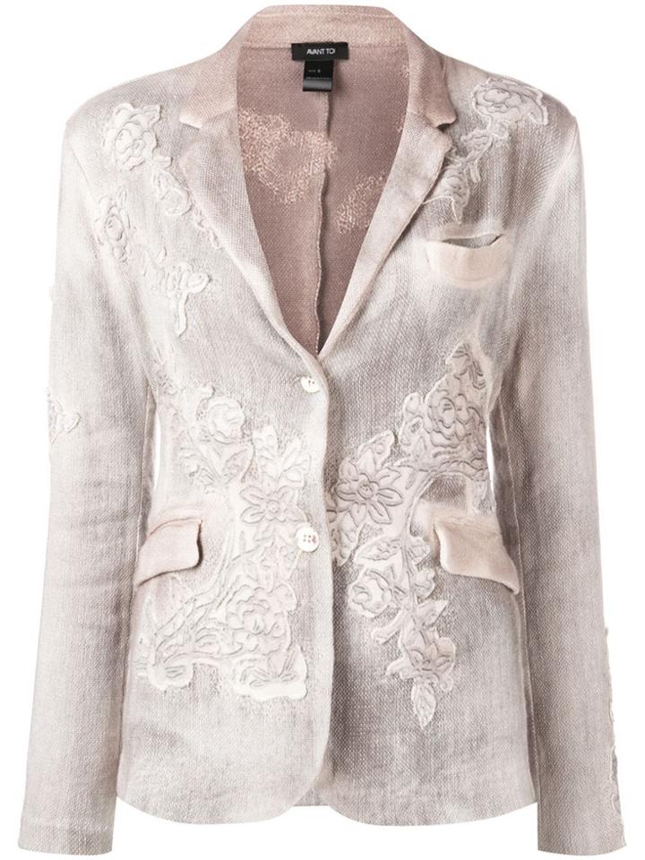 Avant Toi Floral Embroidered Knit Blazer - Neutrals