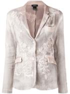 Avant Toi Floral Embroidered Knit Blazer - Neutrals