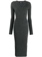 Dsquared2 Ribbed Knit Long Dress - Grey