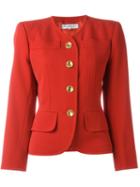 Yves Saint Laurent Vintage Collarless Blazer, Women's, Size: 36, Red