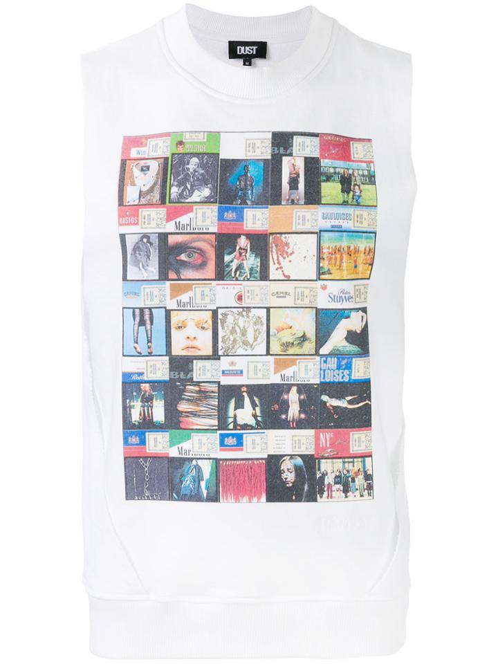 Dust Sleeveless Cigarettes Print T-shirt - White