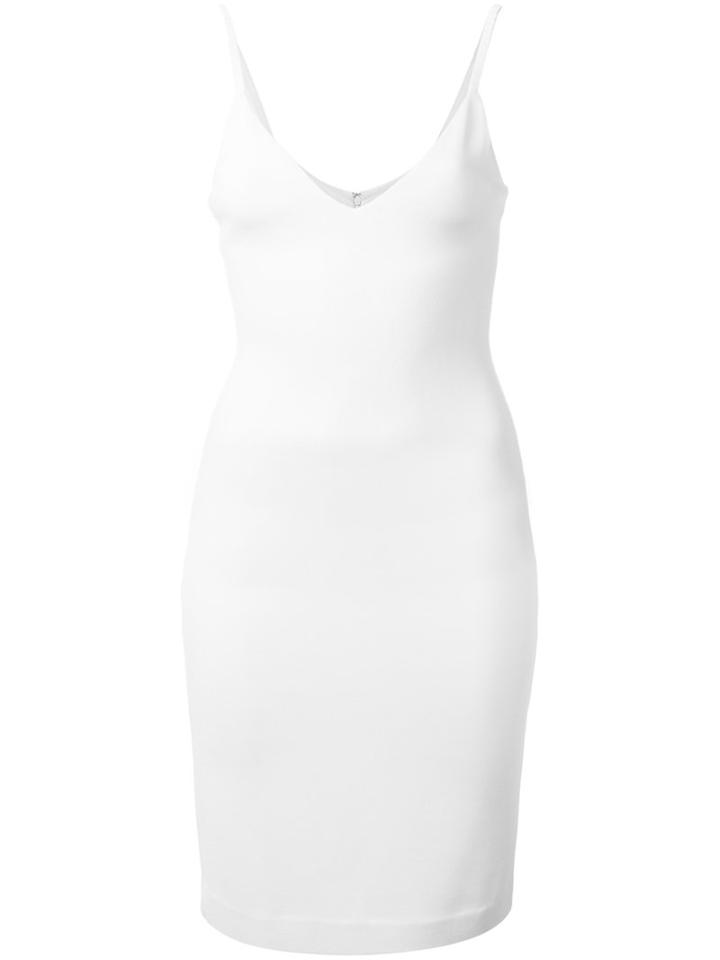 Dsquared2 Deep V-neck Fitted Dress, Women's, Size: Small, White, Polyamide/spandex/elastane/viscose