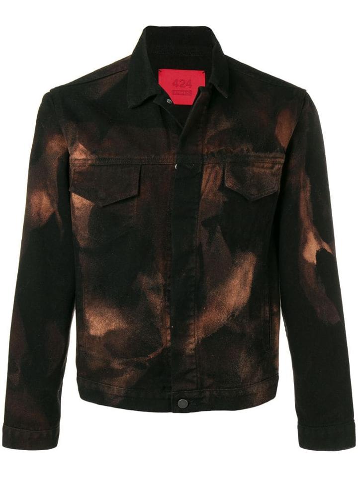 424 Acid Wash Denim Jacket - Black