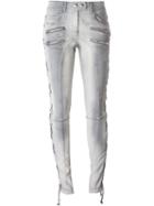 Faith Connexion Lace-up Side Distressed Jeans, Women's, Size: 30, Grey, Cotton/spandex/elastane