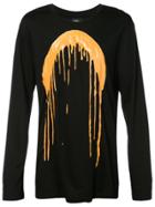 Rochambeau Drip Print Longsleeved T-shirt - Black