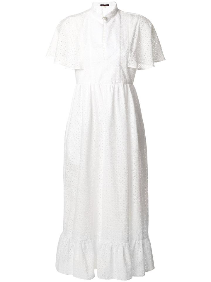 Alexa Chung - Broderie Anglaise Cape Dress - Women - Cotton - 10, White, Cotton