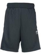 Adidas Logo Pinstriped Shorts - Grey