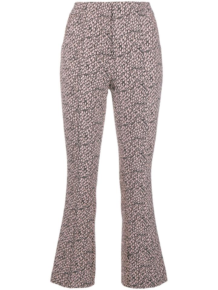 Dorothee Schumacher Printed Slim Cropped Trousers - Pink & Purple