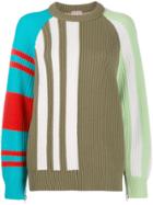 Mrz Colour Block Intarsia Sweater - Green