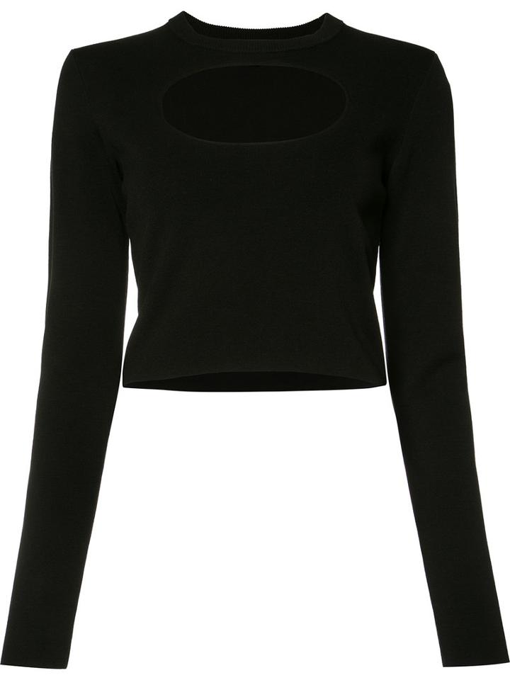 Proenza Schouler - Cut-out Top - Women - Silk/cotton/viscose - M, Black, Silk/cotton/viscose