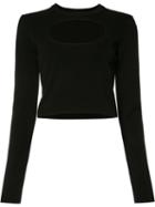 Proenza Schouler - Cut-out Top - Women - Silk/cotton/viscose - M, Black, Silk/cotton/viscose