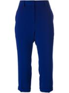 Alberto Biani Cropped Trousers, Women's, Size: 40, Blue, Triacetate/polyester/cotton