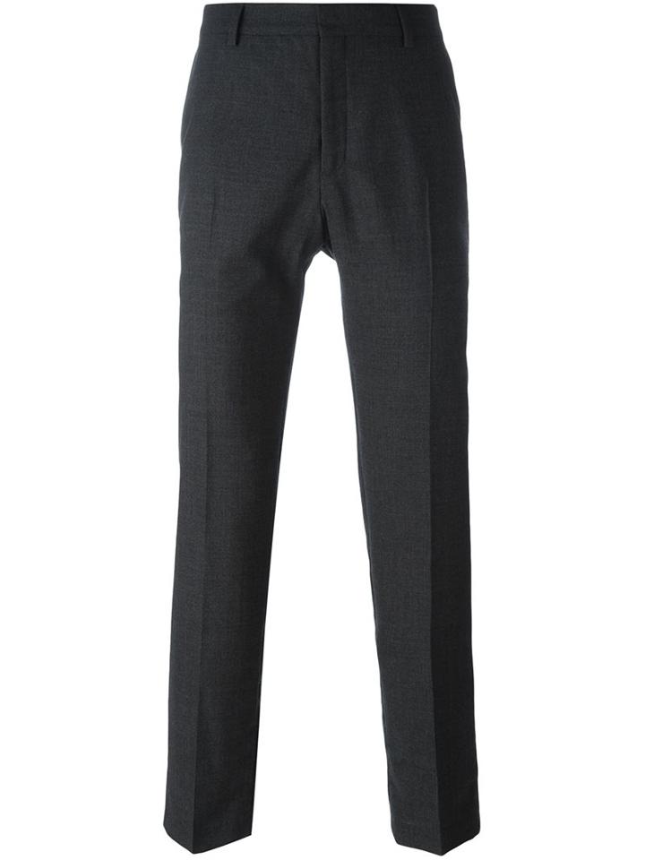 Ami Alexandre Mattiussi Lined Straight Fit Trousers, Men's, Size: 38, Grey, Polyester/wool