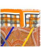 Pierre-louis Mascia Colour-block Patch Scarf - Yellow & Orange