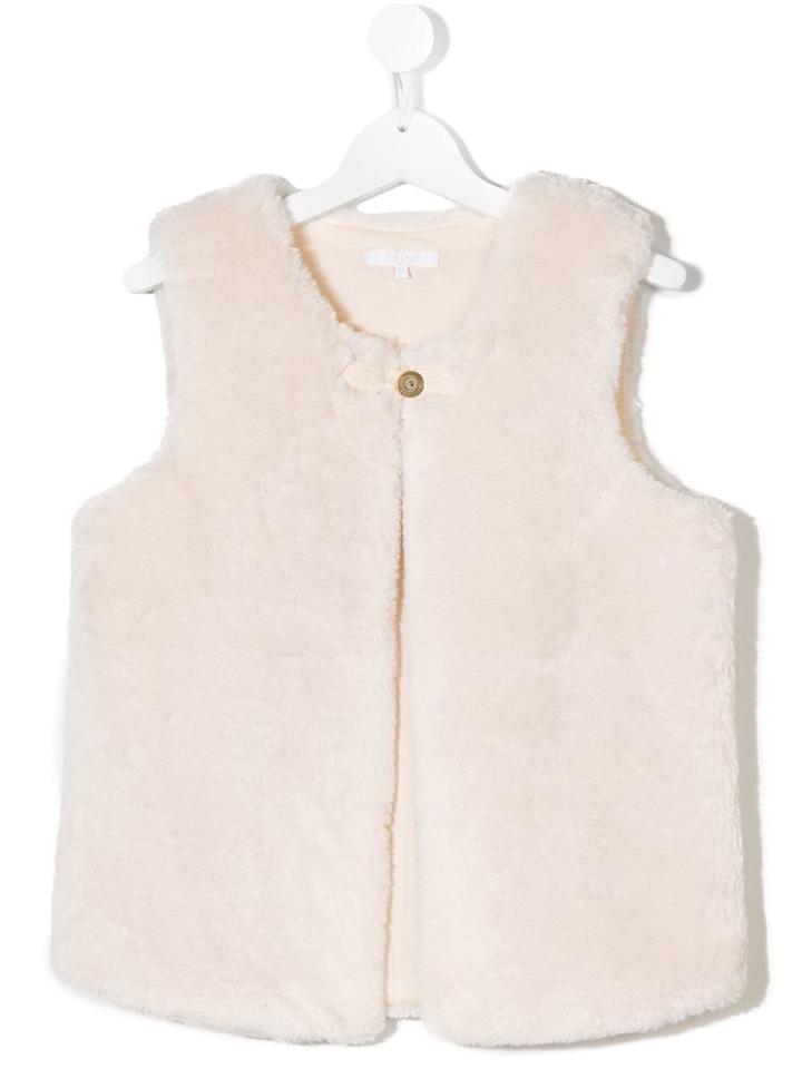 Chloé Kids Teen Faux Fur Gilet - Nude & Neutrals