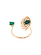 Delfina Delettrez 'eyes On Me Piercing' Diamond And Emerald Ring