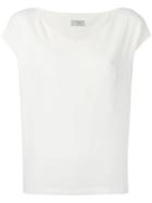 Alberto Biani - V-neck Blouse - Women - Polyester/triacetate - 42, Women's, Nude/neutrals, Polyester/triacetate