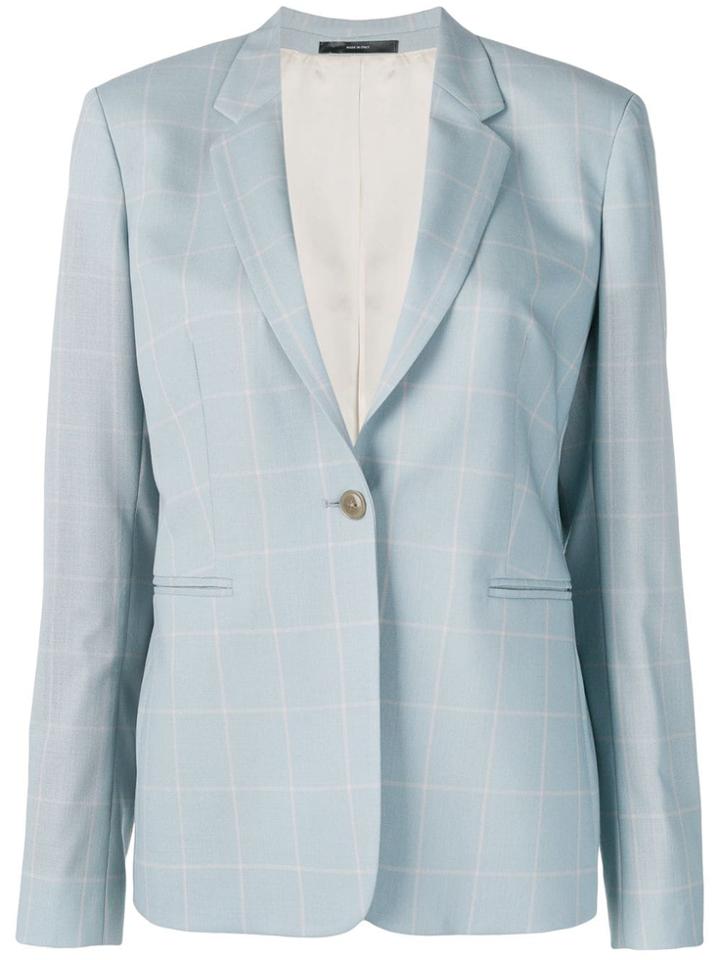 Paul Smith Single Breasted Check Blazer - Blue