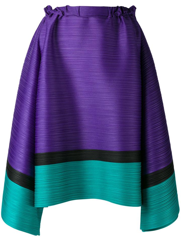 Pleats Please By Issey Miyake - Horizontal Pleat Mid-length Skirt - Women - Polyester - 3, Pink/purple, Polyester