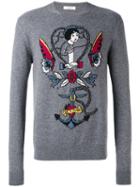 Valentino - Decorative Jumper - Men - Cashmere/virgin Wool - M, Grey, Cashmere/virgin Wool