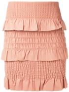 Drome - Textured Skirt - Women - Lamb Skin/polyester/viscose - M, Pink/purple, Lamb Skin/polyester/viscose