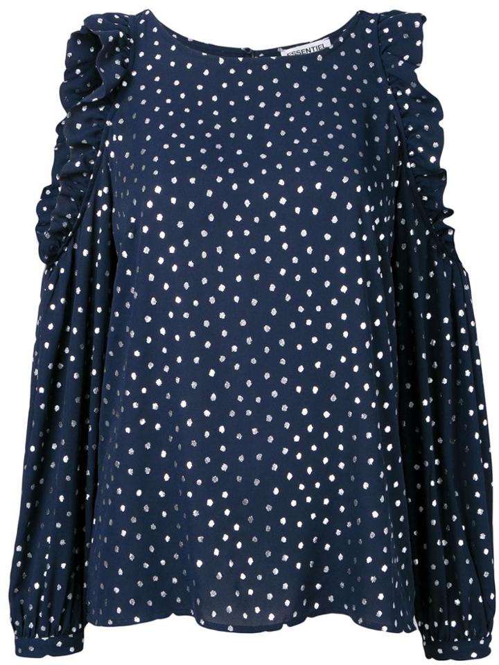 Essentiel Antwerp Cut Out Shoulder Blouse - Blue