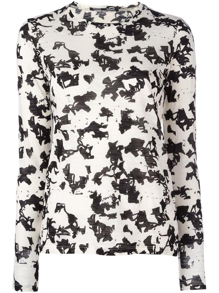 Proenza Schouler Abstract Print T-shirt, Women's, Size: Large, White, Cotton
