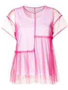 P.a.r.o.s.h. Short Sleeved Tulle Top - Pink