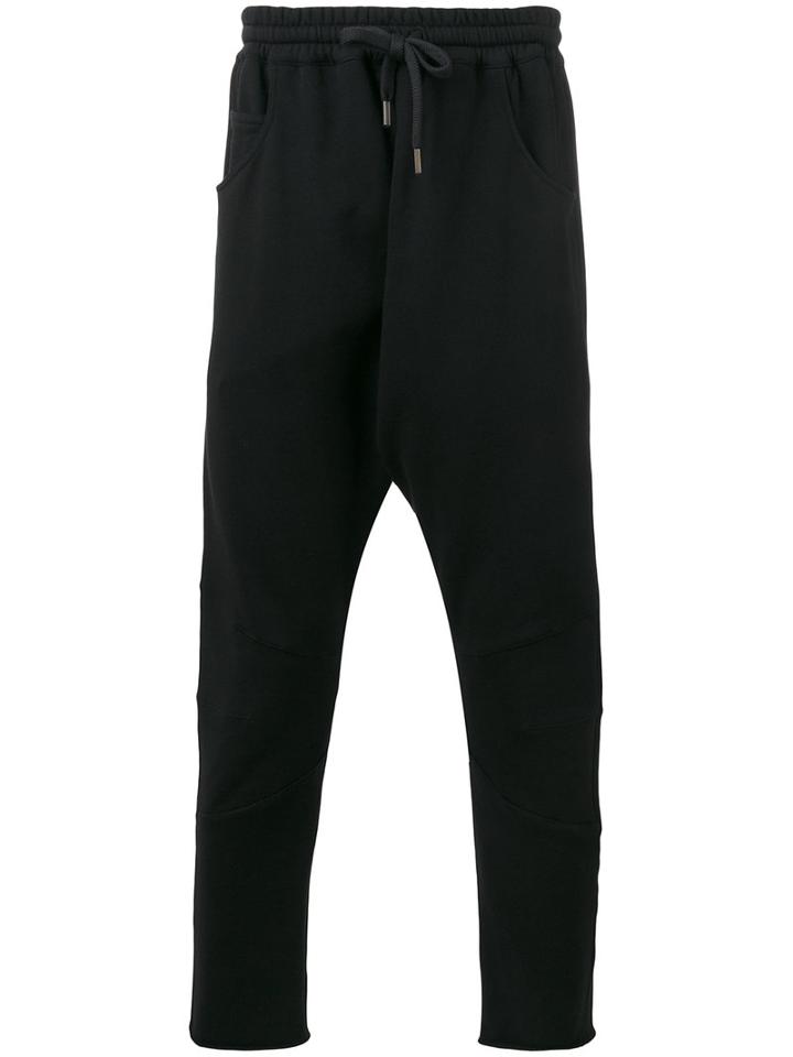 Amen Drop-crotch Track Pants, Men's, Size: 46, Black, Cotton
