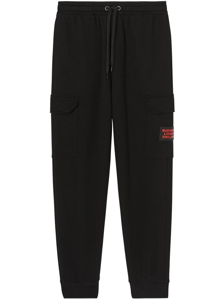 Burberry Logo Appliqué Track Trousers - Black