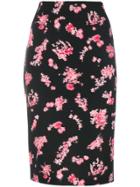 Pinko Floral-print Pencil Skirt - Black